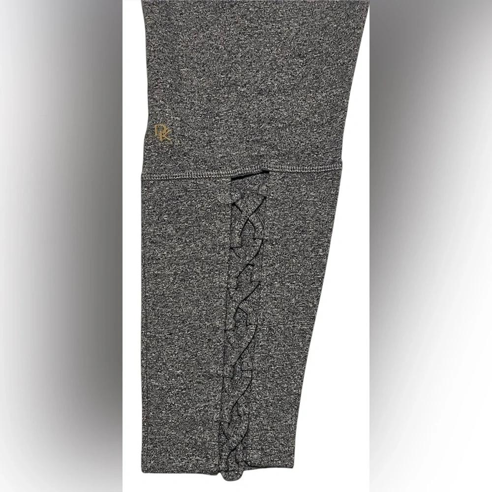 DONNA KARAN ACTIVE LEGGINGS PANTS ANKLE WOMEN CUT OUT BACK COLOR GREY SIZE LARGE - Picture 7 of 14